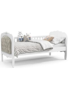 Cama Provence Branca com estofamento