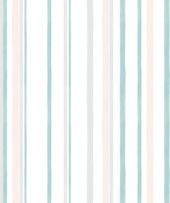 Papel listrado, verde / cinza / amarelinho