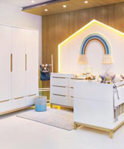 Berço + Comoda + Roupeiro Linha Cozy à vista