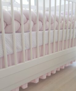 Saia de berço rosa babados