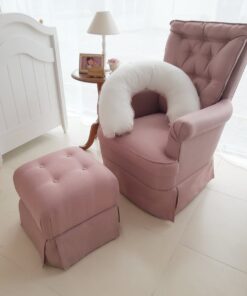 Poltrona Bela com balanço com puff- Rosê