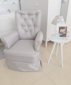 Poltrona Bela com balanço - Cinza claro linho