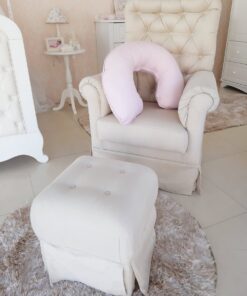 Poltrona Ághata com balanço + puff - Bege