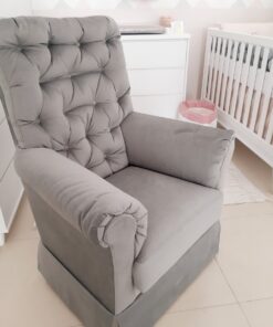 Poltrona Ághata com balanço - Cinza médio