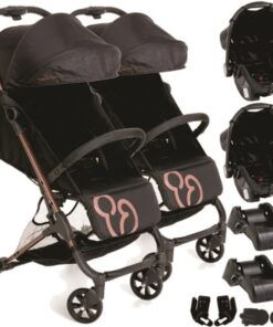 Carrinho Gêmeos Duolee Galzerano + 2 bebês confortos + 2 bases de carro
