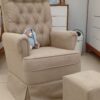 Poltrona Eloísa Luxo com balanço com puff - consulte tecidos boucle luxo